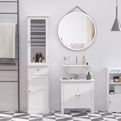 kleankin Storage Cabinet Organizer Tower w/ Multiple Shelves & Drawer