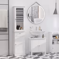 kleankin Storage Cabinet Organizer Tower w/ Multiple Shelves & Drawer - Additional view 5