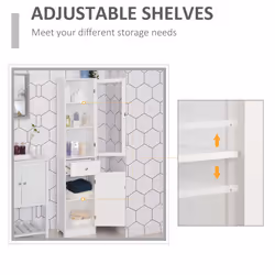 kleankin Storage Cabinet Organizer Tower w/ Multiple Shelves & Drawer - Additional view 7