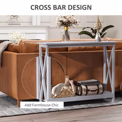 HOMCOM Wooden Console Table Storage Drawer Shelf Entryway Display Stand