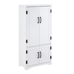 HOMCOM Accent Floor Storage Cabinet Kitchen Cupboard with 2 Large Doors