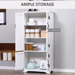 HOMCOM Accent Floor Storage Cabinet Kitchen Cupboard with 2 Large Doors - Additional view 10