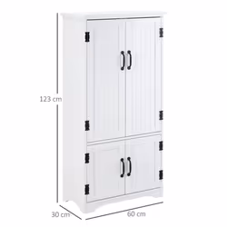 HOMCOM Accent Floor Storage Cabinet Kitchen Cupboard with 2 Large Doors