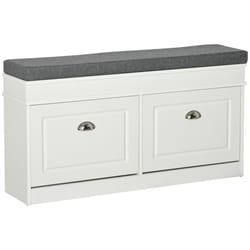 HOMCOM Shoe Storage Bench Seat Cushion, Cabinet Organizer W/ Drawers
