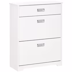 HOMCOM Tipping Shoe Cabinet Hall Organizer with Flip Drawers for Entry 16 Pairs