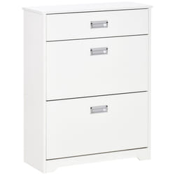 HOMCOM Tipping Shoe Cabinet Hall Organizer with Flip Drawers for Entry 16 Pairs