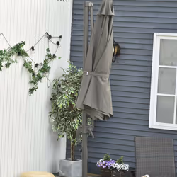 Outsunny 3(m) Garden Banana Parasol Patio Cantilever Hanging Umbrella Dark Grey - Additional view 7