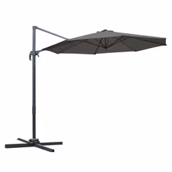 Outsunny 3(m) Garden Banana Parasol Patio Cantilever Hanging Umbrella Dark Grey - Additional view 8