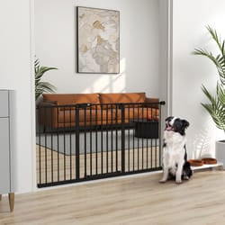 PawHut Adjustable Safety Gate w/ 3 Extensions and Four Adjustable Screws, Black