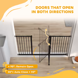 PawHut Adjustable Safety Gate w/ 3 Extensions and Four Adjustable Screws, Black - Additional view 4