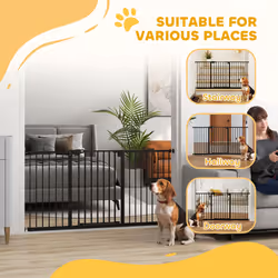 PawHut Adjustable Safety Gate w/ 3 Extensions and Four Adjustable Screws, Black - Additional view 7