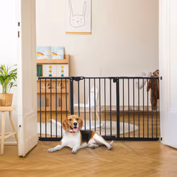 PawHut Adjustable Safety Gate w/ 3 Extensions and Four Adjustable Screws, Black - Additional view 8