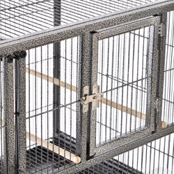 PawHut Double Rolling Bird Cage with Removable Metal Tray and Storage Shelf - Additional view 7