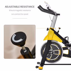 HOMCOM Exercise Bike w/ 6kg Flywheel Belt Drive, Adjustable Resistance - Additional view 4