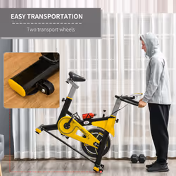 HOMCOM Exercise Bike w/ 6kg Flywheel Belt Drive, Adjustable Resistance - Additional view 5