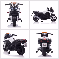 HOMCOM Kids 6V Electric Motorcycle Ride-On Toy Battery 18 - 48 months White