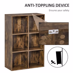 HOMCOM Cabinet Bookcase Storage Shelves Display for Study, Home