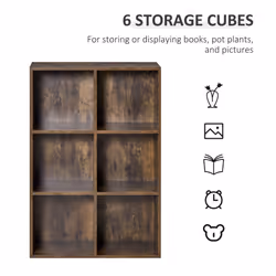 HOMCOM Cabinet Bookcase Storage Shelves Display for Study, Home - Additional view 4