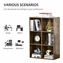 HOMCOM Cabinet Bookcase Storage Shelves Display for Study, Home - Additional view 5