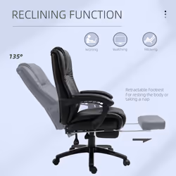 Vinsetto Executive Home Office Chair, Computer Chair, with Foot Rest, Black
