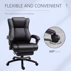 Vinsetto Executive Home Office Chair, Computer Chair, with Foot Rest, Black