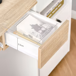 HOMCOM Compact Computer Table w/ Keyboard Tray Drawer Study Office Work, Oak - Additional view 4