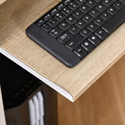 HOMCOM Compact Computer Table w/ Keyboard Tray Drawer Study Office Work, Oak - Additional view 7