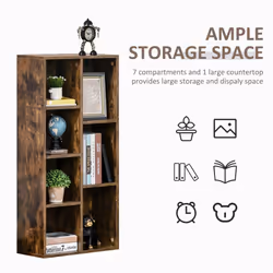 HOMCOM Bookcase Modern Bookshelf Display Cabinet for Home Office Study