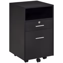 Vinsetto Mobile File Cabinet Lockable Documents Storage w/ 5 Wheels Black - Additional view 8