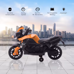 HOMCOM Kids 6V Electric Motorcycle Ride-On Toy Battery 18 - 48 months Orange