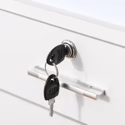 Vinsetto Mobile File Cabinet Lockable Documents Storage w/ 5 Wheels White - Additional view 6