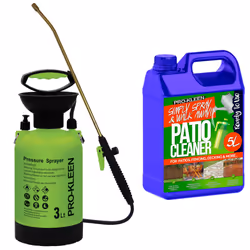 Garden Sprayer Pump Action Patio Cleaner Kits - 3L, ProKleen Ready to Use Simply Spray & Walk Away Patio Cleaner 1 x 5L
