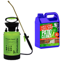 Garden Sprayer Pump Action Patio Cleaner Kits - 3L, ProKleen Ready to Use Simply Spray & Walk Away Patio Cleaner 1 x 5L