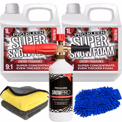 Super Concentrate Snow Foam Car Shampoo Kits - Cherry 2 x 1L, 1 x Pro-Kleen Karcher Lance, Mitt & 2 Cloths