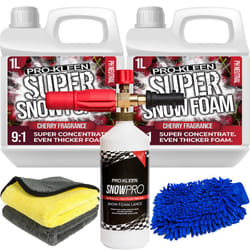Super Concentrate Snow Foam Car Shampoo Kits - Cherry 2 x 1L, 1 x Pro-Kleen Karcher Lance, Mitt & 2 Cloths