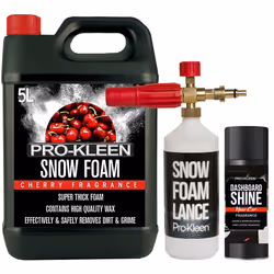 Pro-Kleen Cherry Snow Foam, Nilfisk Lance, Dashboard Shine Spray