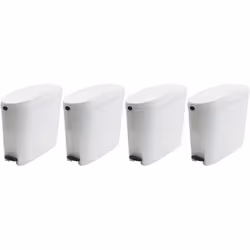 4 x White Pedal Operated Sanitary Bin 20 Litre Capacity