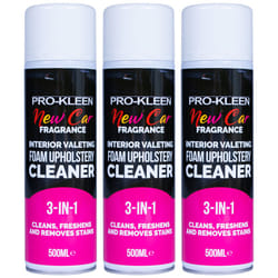 Interior Car Upholstery Foam Cleaner New Car Scent - 3 x 500ml