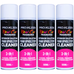 Interior Car Upholstery Foam Cleaner New Car Scent - 4 x 500ml