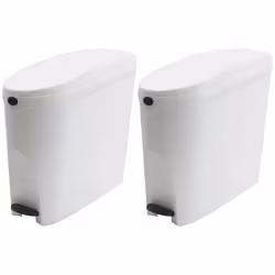 2 x White Pedal Operated Sanitary Bin 20 Litre Capacity