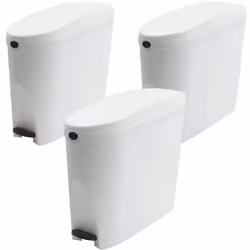 3 x White Pedal Operated Sanitary Bin 20 Litre Capacity