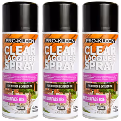 Pro-Kleen Multi-surface Clear Lacquer Spray - Gloss, 3