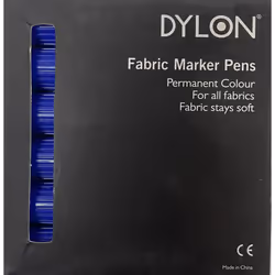 Pack Of 6 Dylon Fabric Marker Pens - Blue
