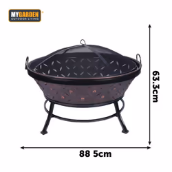 Cordoba Large Garden Fire Pit Portable for Picnic BBQ Patio Party Copper Firepit