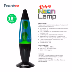 16â Retro Neon Lava Lamp Purple Wax Liquid Relaxation Light Room Decor - Green
