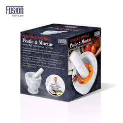 Heavy Pestle and Mortar Set Natural Spice & Herb Crusher Grinder Durable Stone - Natural White Marble