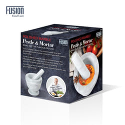 Heavy Pestle and Mortar Set Natural Spice & Herb Crusher Grinder Durable Stone - Natural White Marble