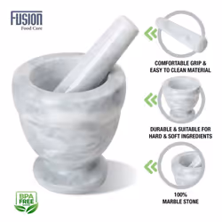 Heavy Pestle and Mortar Set Natural Spice & Herb Crusher Grinder Durable Stone - Natural White Marble