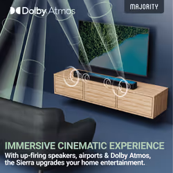 Majority Sierra Plus 2.1.2 Bluetooth TV Soundbar and Subwoofer with Dolby Atmos Sound System, 2.1.2 channels, 400 W, Bass, Mo ...