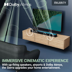 Majority Sierra Plus 2.1.2 Bluetooth TV Soundbar and Subwoofer with Dolby Atmos Sound System Black 2.1.2 channels 400 W